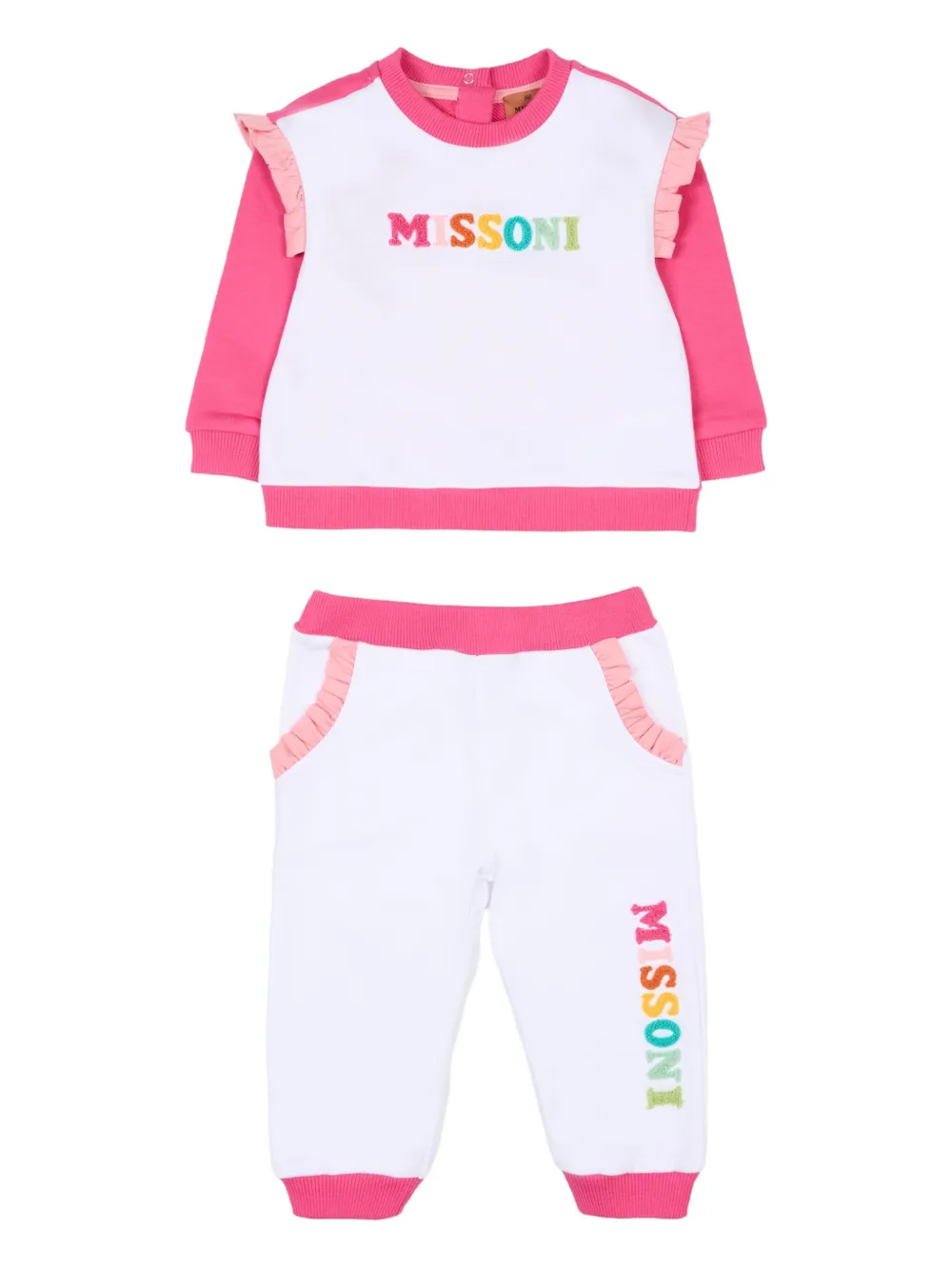 Спортивный костюм с оборками Missoni Kids, белый
Спортивный костюм с оборками Missoni Kids, белый