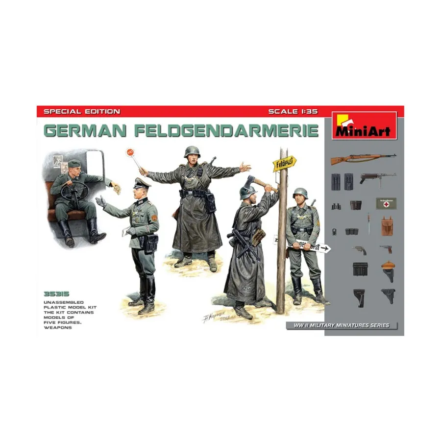 Немецкая полевая полиция с оружием (специальное издание), WWII Military Miniatures Series (1:35) (MiniArt Models)
Немецкая полевая полиция с оружием (специальное издание), WWII Military Miniatures Series (1:35) (MiniArt Models)