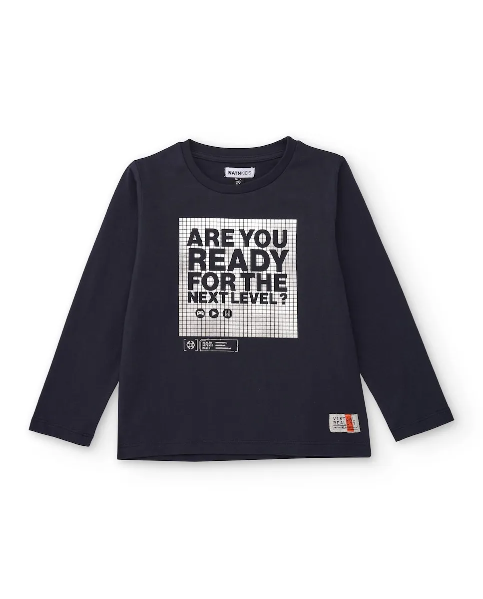 Темно-синяя длинная футболка с принтом в стиле геймер для мальчика Tuc tuc
Темно-синяя длинная футболка с принтом в стиле геймер для мальчика Tuc tuc