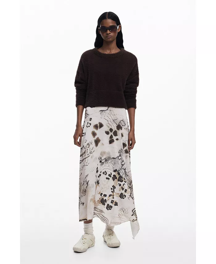 Женское платье-комбинация 2-в-1 с анималистичным принтом Desigual, коричневый/бежевый 
Женское платье-комбинация 2-в-1 с анималистичным принтом Desigual, коричневый/бежевый