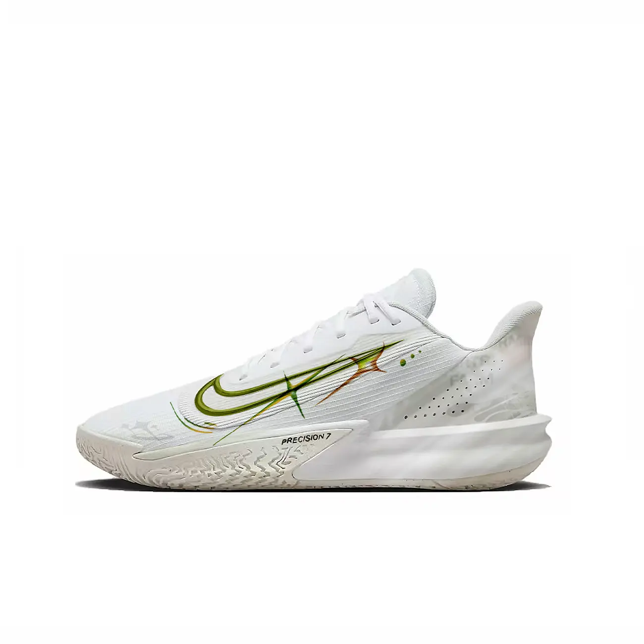 Nike Баскетбольные кроссовки Precision 7 Lively Island, Green Glow Cushioning, с низким верхом, противоскользящие, мужские, белые, зеленые
Nike Баскетбольные кроссовки Precision 7 Lively Island, Green Glow Cushioning, с низким верхом, противоскользящие, мужские, белые, зеленые