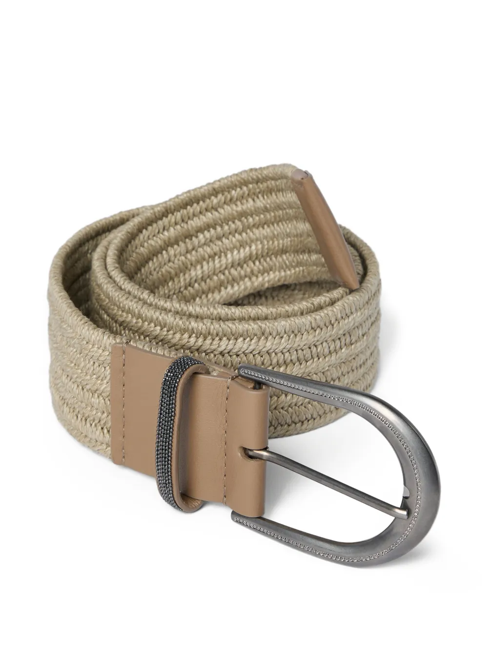 Плетеный ремень Brunello Cucinelli, бежевый
Плетеный ремень Brunello Cucinelli, бежевый