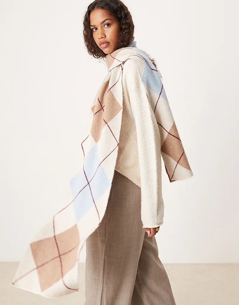 My Accessories – Большой шарф с ромбовидным узором в кремовом, синем и серо-коричневом цветах
My Accessories – Большой шарф с ромбовидным узором в кремовом, синем и серо-коричневом цветах