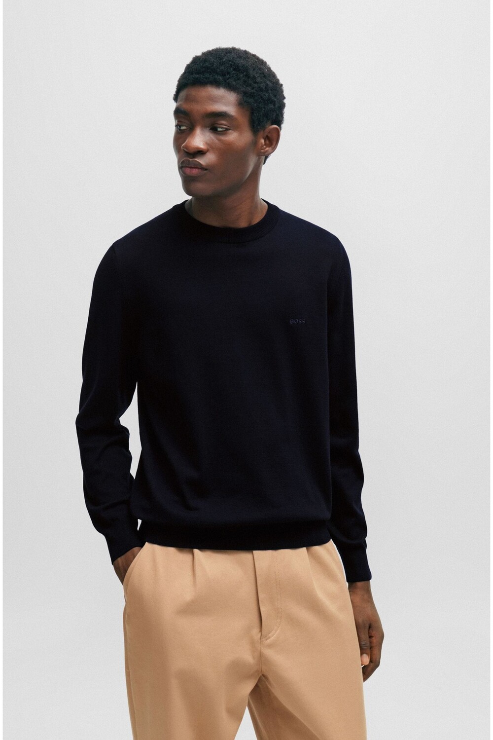 Джемпер из хлопка с вышитым логотипом и круглым вырезом Boss, синий
Джемпер из хлопка с вышитым логотипом и круглым вырезом Boss, синий