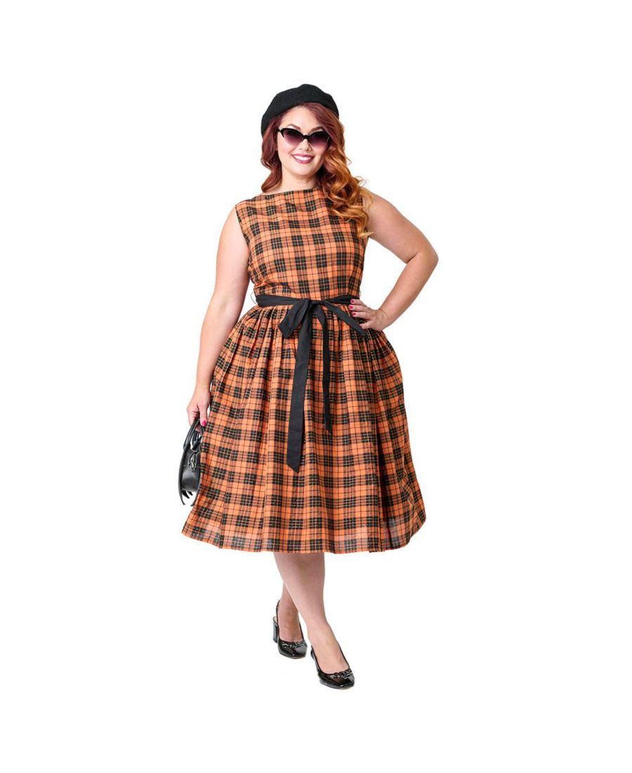 Платье-трапеция без рукавов с поясом, большого размера Unique Vintage, Orange
Платье-трапеция без рукавов с поясом, большого размера Unique Vintage, Orange