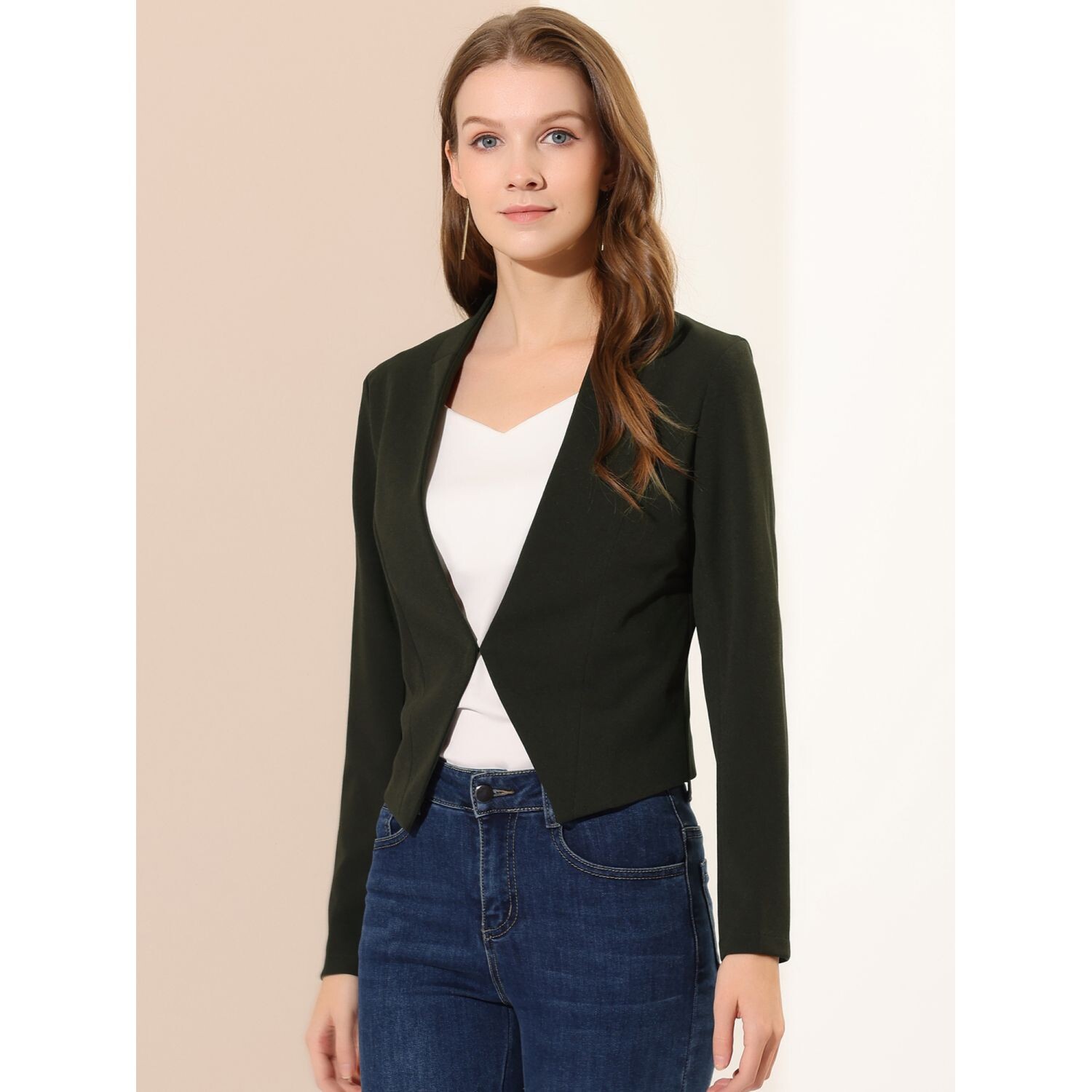 Женский повседневный укороченный пиджак без воротника для работы в офисе и деловом стиле ALLEGRA K, желтый
Женский повседневный укороченный пиджак без воротника для работы в офисе и деловом стиле ALLEGRA K, желтый