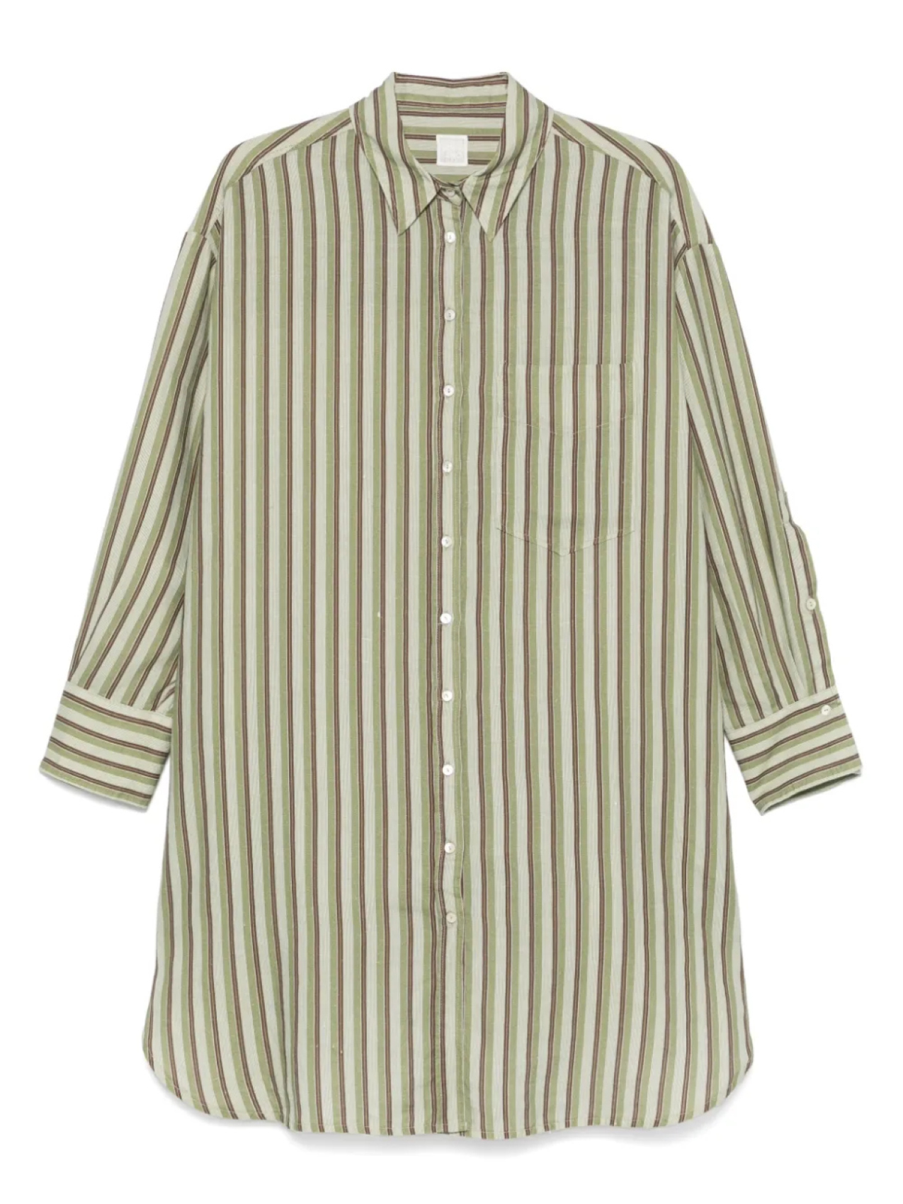 Платье-рубашка в полоску 120% Lino, зеленый
Платье-рубашка в полоску 120% Lino, зеленый