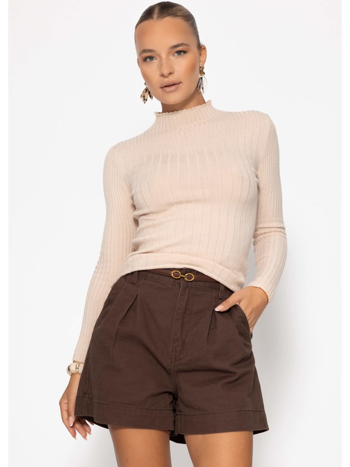 Топ из ребристой ткани с воротником-стойкой бежевого цвета SASSYCLASSY
Топ из ребристой ткани с воротником-стойкой бежевого цвета SASSYCLASSY