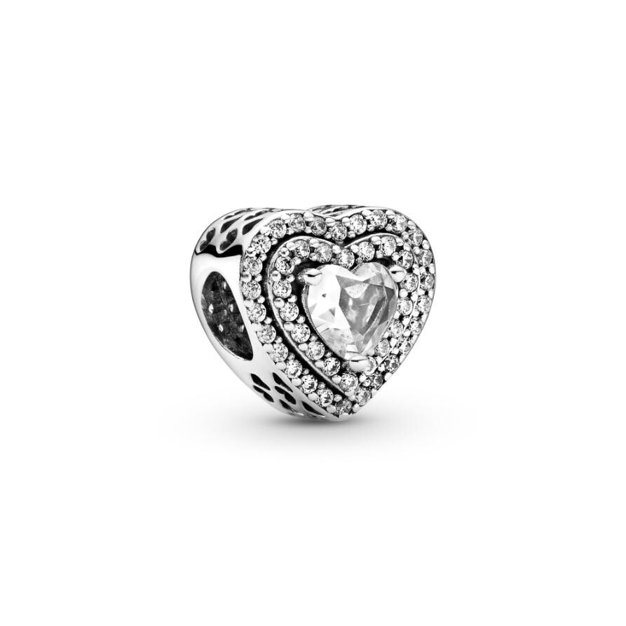 Шарм Sparkling Leveled Hearts Pandora, стерлинговое серебро 
Шарм Sparkling Leveled Hearts Pandora, стерлинговое серебро