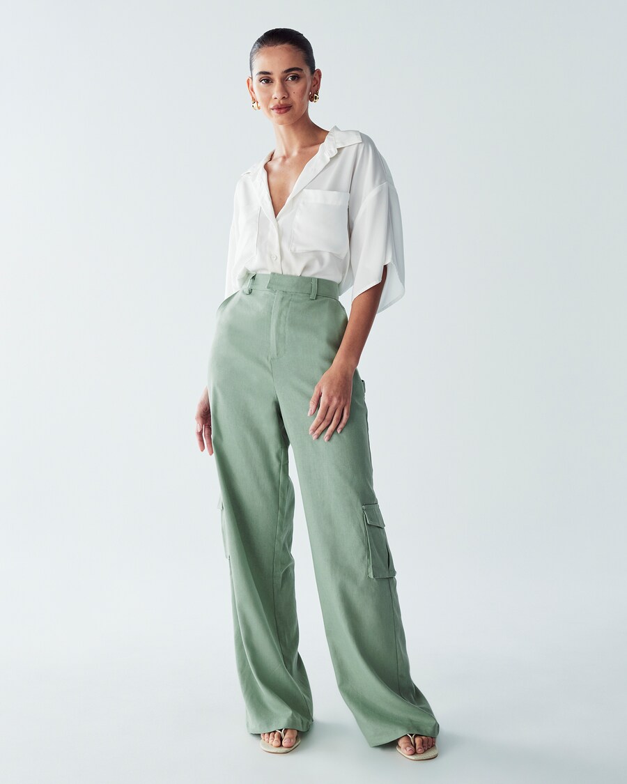 Широкие брюки-карго St MRLO Jenae, мятный
Широкие брюки-карго St MRLO Jenae, мятный