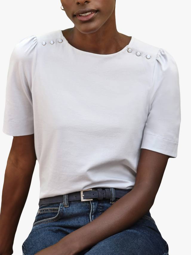 Футболка с пуговицами на плече из органического хлопка Pure Collection, Ivory
Футболка с пуговицами на плече из органического хлопка Pure Collection, Ivory
