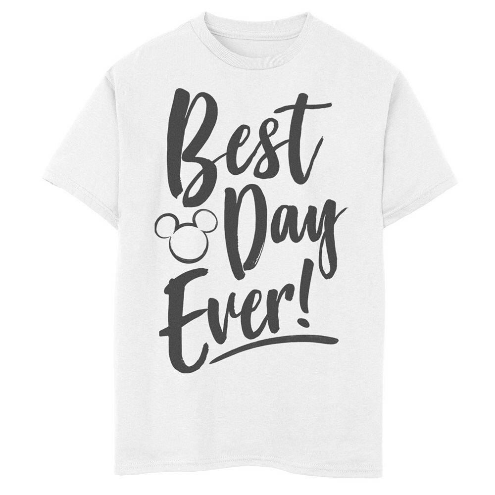 Футболка с изображением Микки Мауса Уолта Диснея для мальчиков 8–20 лет Best Day Ever с изображением головы Микки Мауса и графикой Disney, белый 
Футболка с изображением Микки Мауса Уолта Диснея для мальчиков 8–20 лет Best Day Ever с изображением головы Микки Мауса и графикой Disney, белый