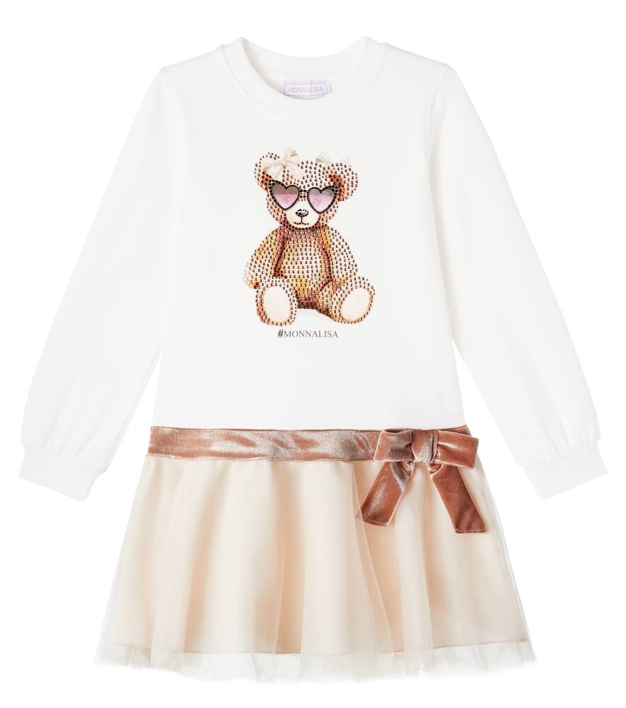 Платье из смесового хлопка с тюлем, принтом и декором Monnalisa, Panna/Ecru
Платье из смесового хлопка с тюлем, принтом и декором Monnalisa, Panna/Ecru