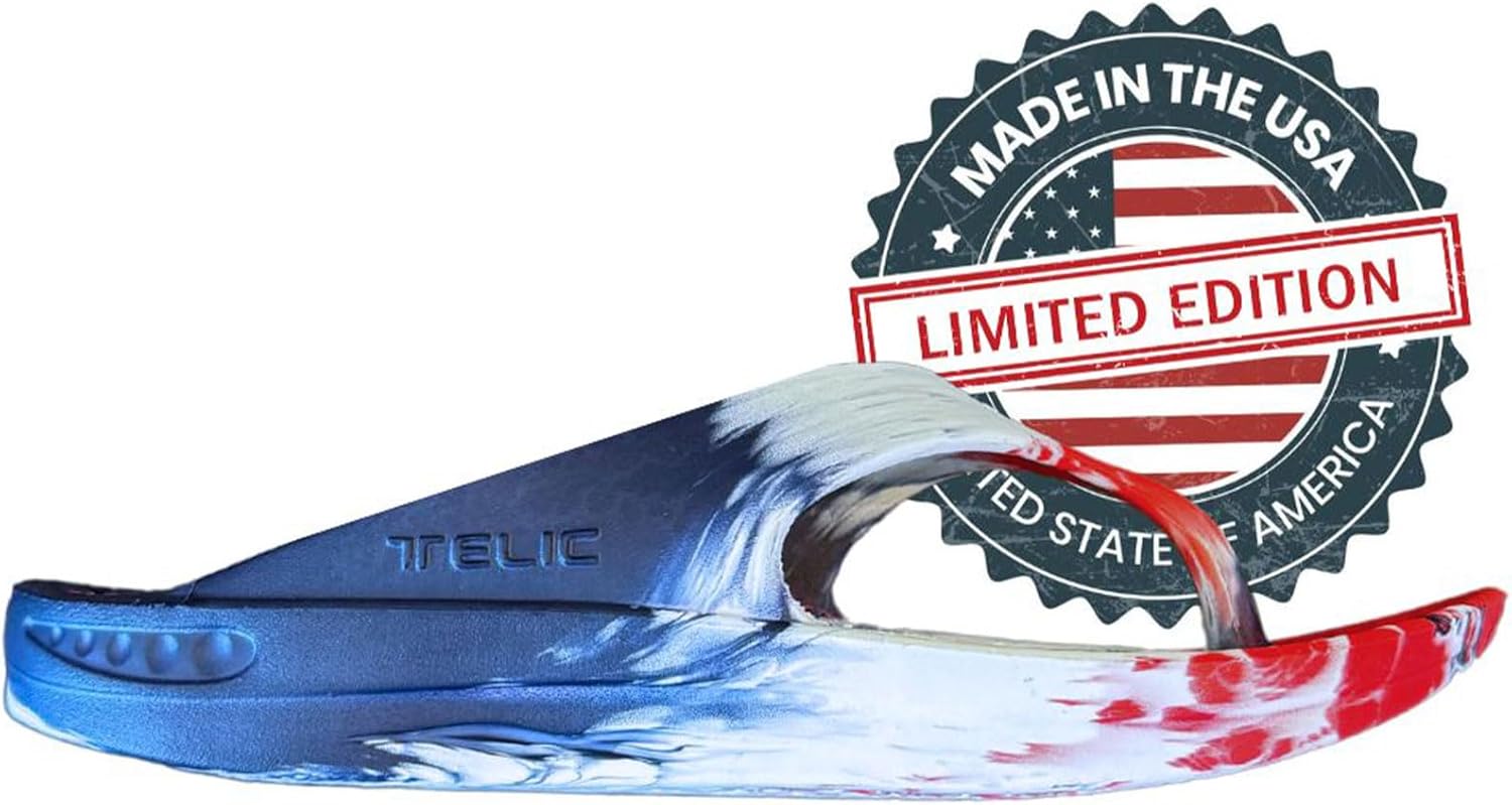 Вьетнамки TELIC унисекс с поддержкой свода стопы, сделанные в США, мягкие, поддерживающие, легкие, водонепроницаемые, для пляжа и бассейна, белый/красный/синий
Вьетнамки TELIC унисекс с поддержкой свода стопы, сделанные в США, мягкие, поддерживающие, легкие, водонепроницаемые, для пляжа и бассейна, белый/красный/синий