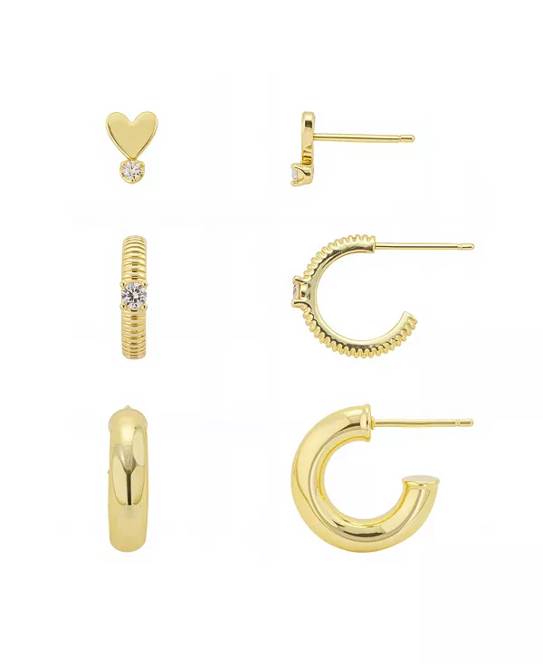 Комплект из серег-гвоздиков и колец в форме сердца с кубическим цирконием Unwritten, gold
Комплект из серег-гвоздиков и колец в форме сердца с кубическим цирконием Unwritten, gold