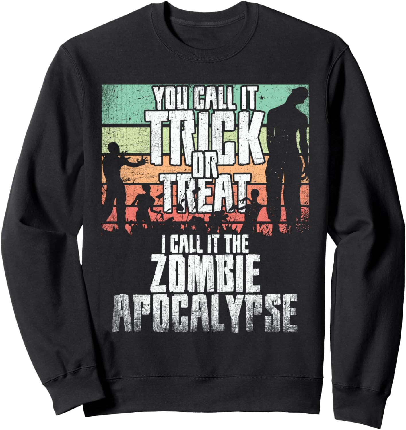 Толстовка с надписью «Зомби: угощение или розыгрыш» на тему Хэллоуина и апокалипсиса The Trick Or Treat Zombie Apocalypse Co., черный
Толстовка с надписью «Зомби: угощение или розыгрыш» на тему Хэллоуина и апокалипсиса The Trick Or Treat Zombie Apocalypse Co., черный