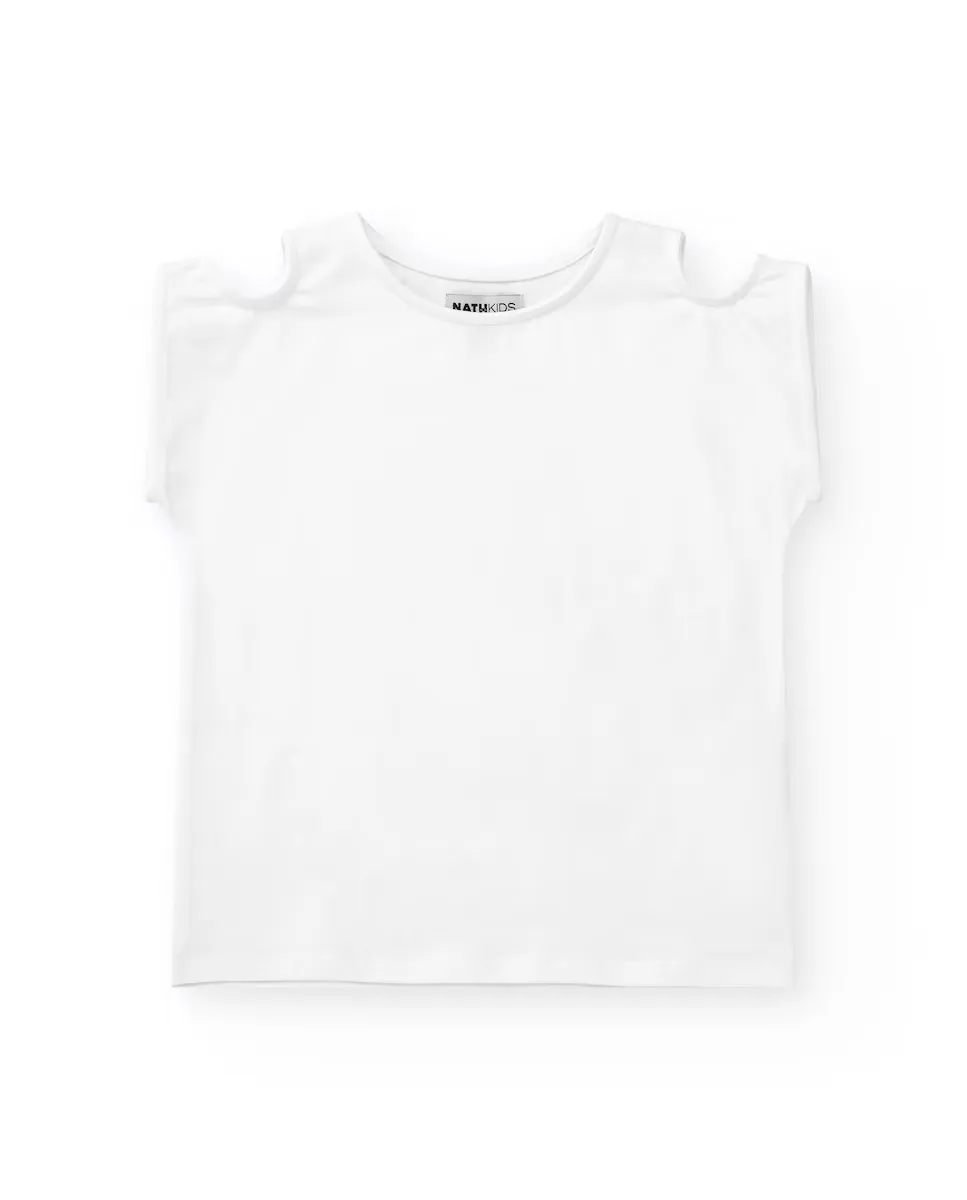 Футболка для девочки белого цвета с разрезом на плече Tuc tuc, белый
Футболка для девочки белого цвета с разрезом на плече Tuc tuc, белый