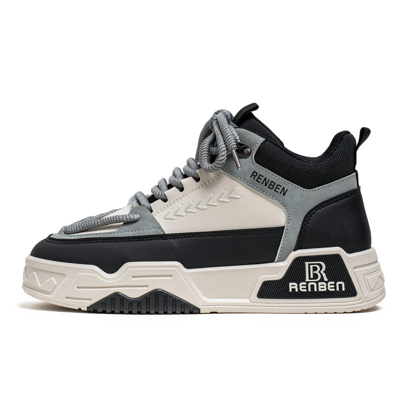 RENBEN Скользоустойчивые износостойкие высокие скейтерские кроссовки мужские бежево-черно-серые, цвет Beige Black Gray
RENBEN Скользоустойчивые износостойкие высокие скейтерские кроссовки мужские бежево-черно-серые, цвет Beige Black Gray