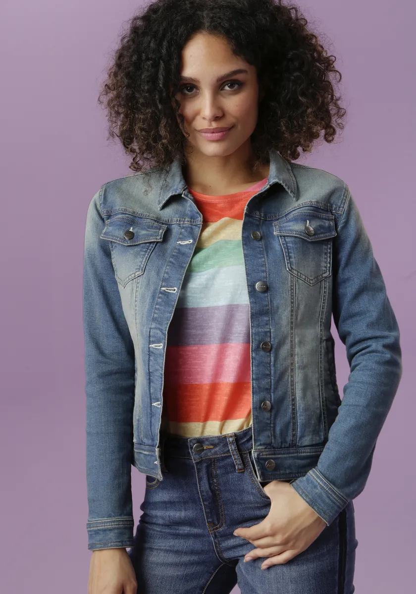 Джинсовая куртка Aniston CASUAL, потертая, синий
Джинсовая куртка Aniston CASUAL, потертая, синий