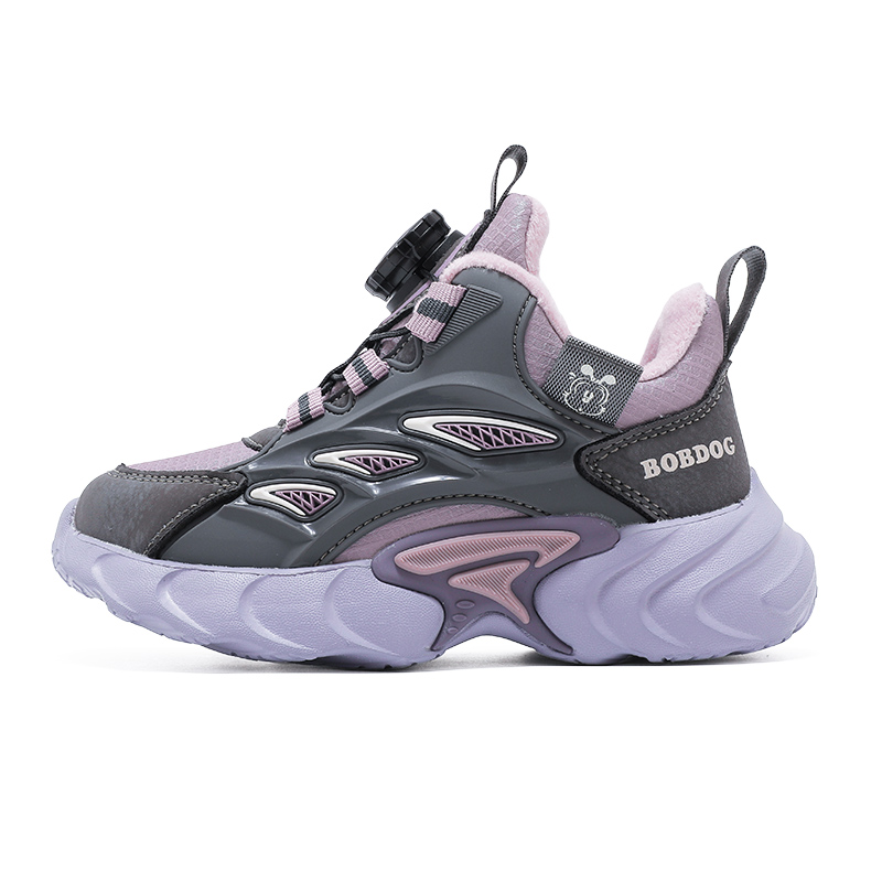 Нескользящая легкая амортизирующая детская обувь для повседневной жизни BOBDOG, серый/фиолетовый/лавандовый 
Нескользящая легкая амортизирующая детская обувь для повседневной жизни BOBDOG, серый/фиолетовый/лавандовый