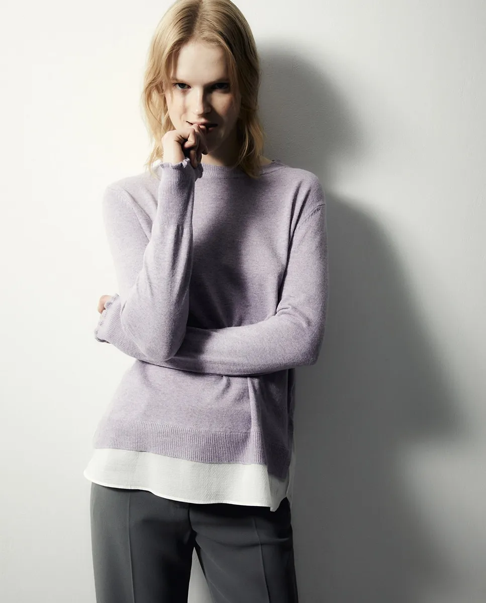 Джемпер из трикотажа с низкой плотностью Sfera, розово-сиреневый
Джемпер из трикотажа с низкой плотностью Sfera, розово-сиреневый