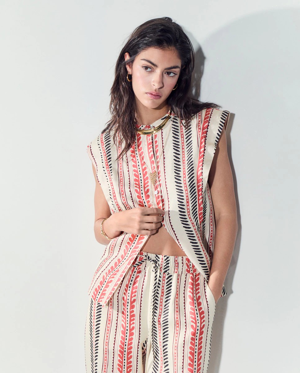 Женская фантазийная блузка без рукавов Tintoretto, красный 
Женская фантазийная блузка без рукавов Tintoretto, красный