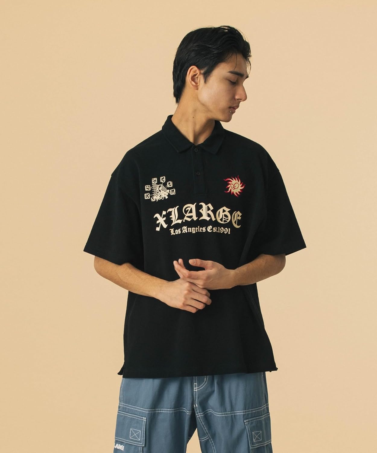 Мужская повседневная рубашка-поло с несколькими логотипами размера XLARGE (очень большой размер), черный
Мужская повседневная рубашка-поло с несколькими логотипами размера XLARGE (очень большой размер), черный