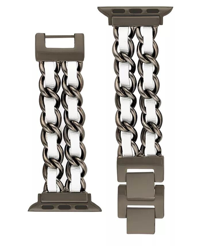 Женский черный сплав с двойной цепочкой и белый браслет из искусственной кожи, совместимый с Apple Watch диаметром 38/40/41 мм Steve Madden, мультиколор
Женский черный сплав с двойной цепочкой и белый браслет из искусственной кожи, совместимый с Apple Watch диаметром 38/40/41 мм Steve Madden, мультиколор