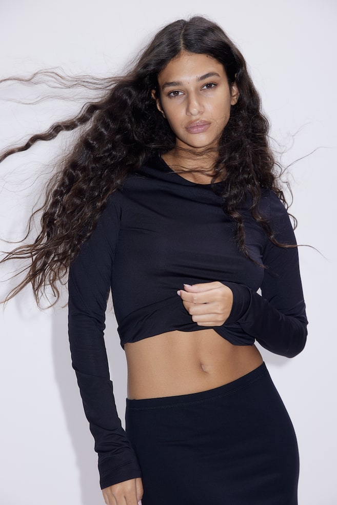 Рубашка из джерси с длинными рукавами H&M, черный
Рубашка из джерси с длинными рукавами H&M, черный