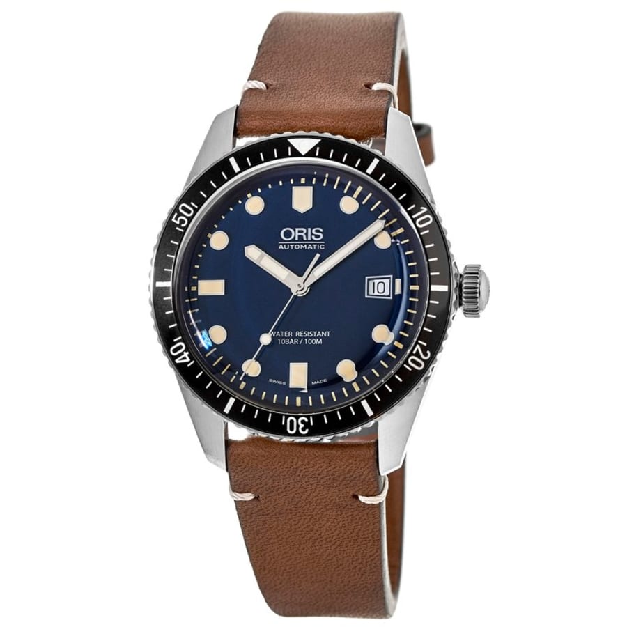 Мужские часы Oris Divers Sixty-Five с синим циферблатом и коричневым кожаным ремешком 01 733 7707 4055-07 5 20 45 
Мужские часы Oris Divers Sixty-Five с синим циферблатом и коричневым кожаным ремешком 01 733 7707 4055-07 5 20 45