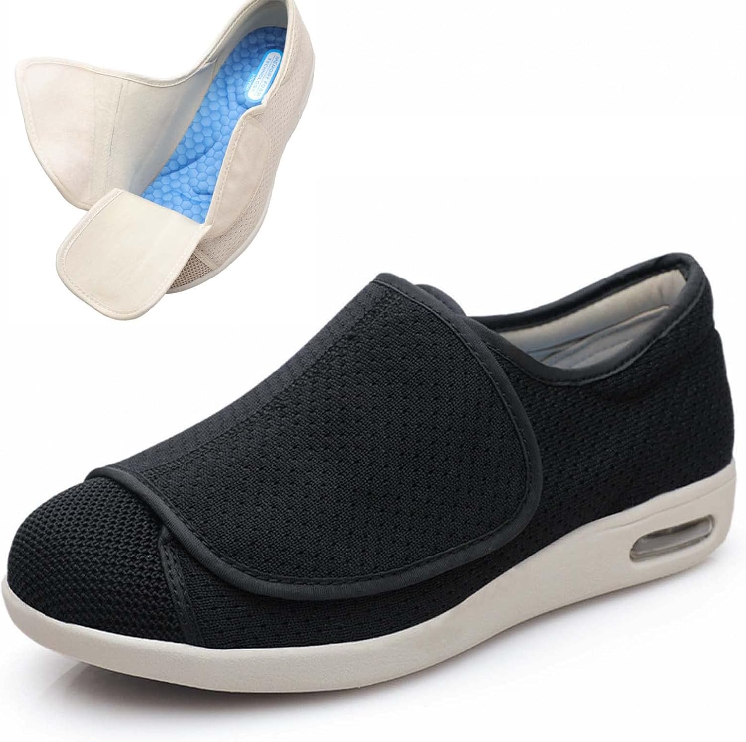 Мужские кроссовки с широкой посадкой, регулируемой застежкой, легкие, дышащие, для отекших ног и прогулок при отеках Generic, черный
Мужские кроссовки с широкой посадкой, регулируемой застежкой, легкие, дышащие, для отекших ног и прогулок при отеках Generic, черный