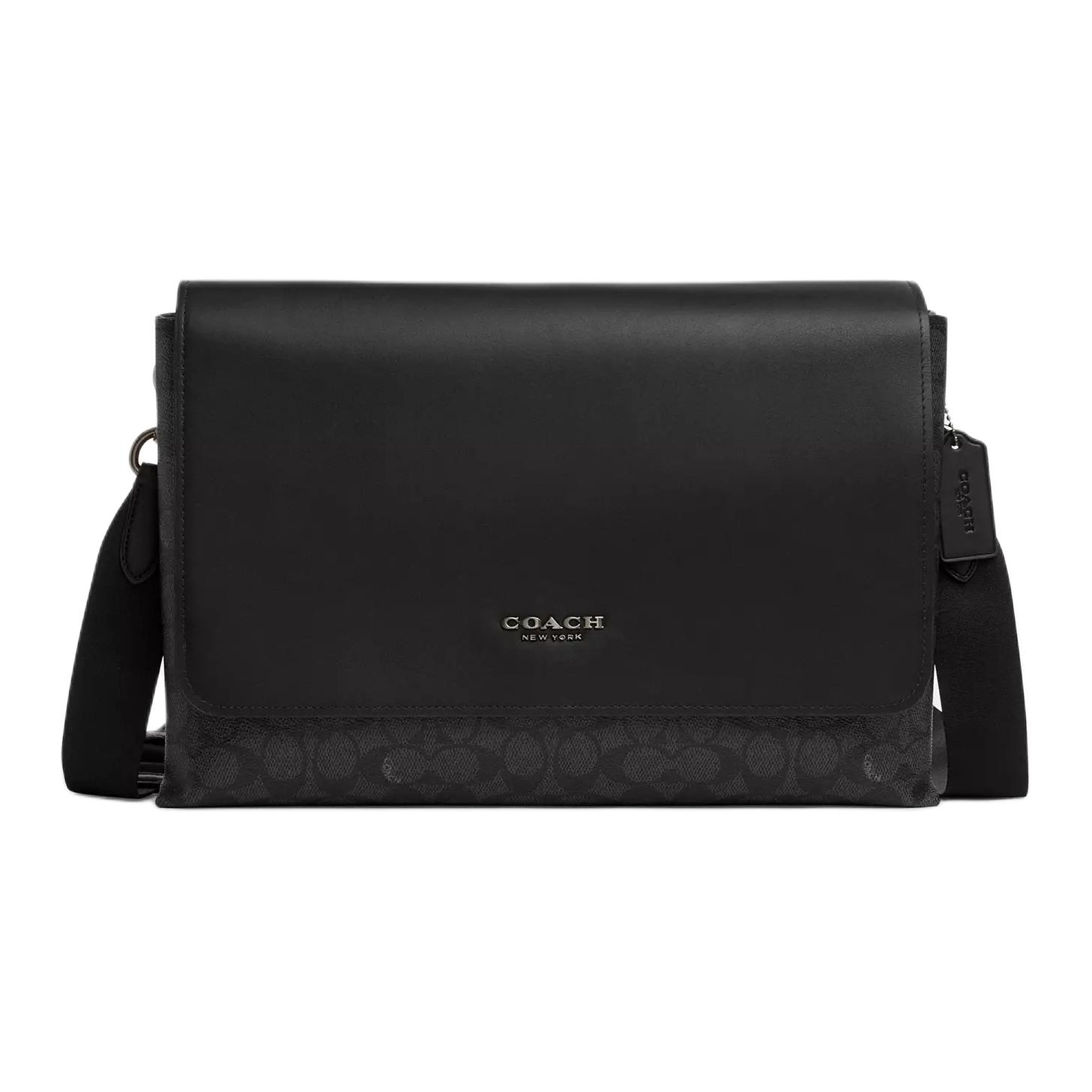 COACH Женская сумка-мессенджер из лакированного полотна черного цвета
COACH Женская сумка-мессенджер из лакированного полотна черного цвета