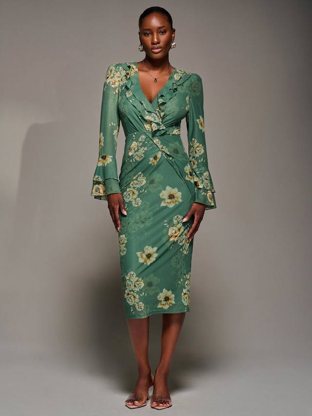 Платье с цветочным принтом, плиссированное, с оборками на рукавах Jolie Moi, Green
Платье с цветочным принтом, плиссированное, с оборками на рукавах Jolie Moi, Green