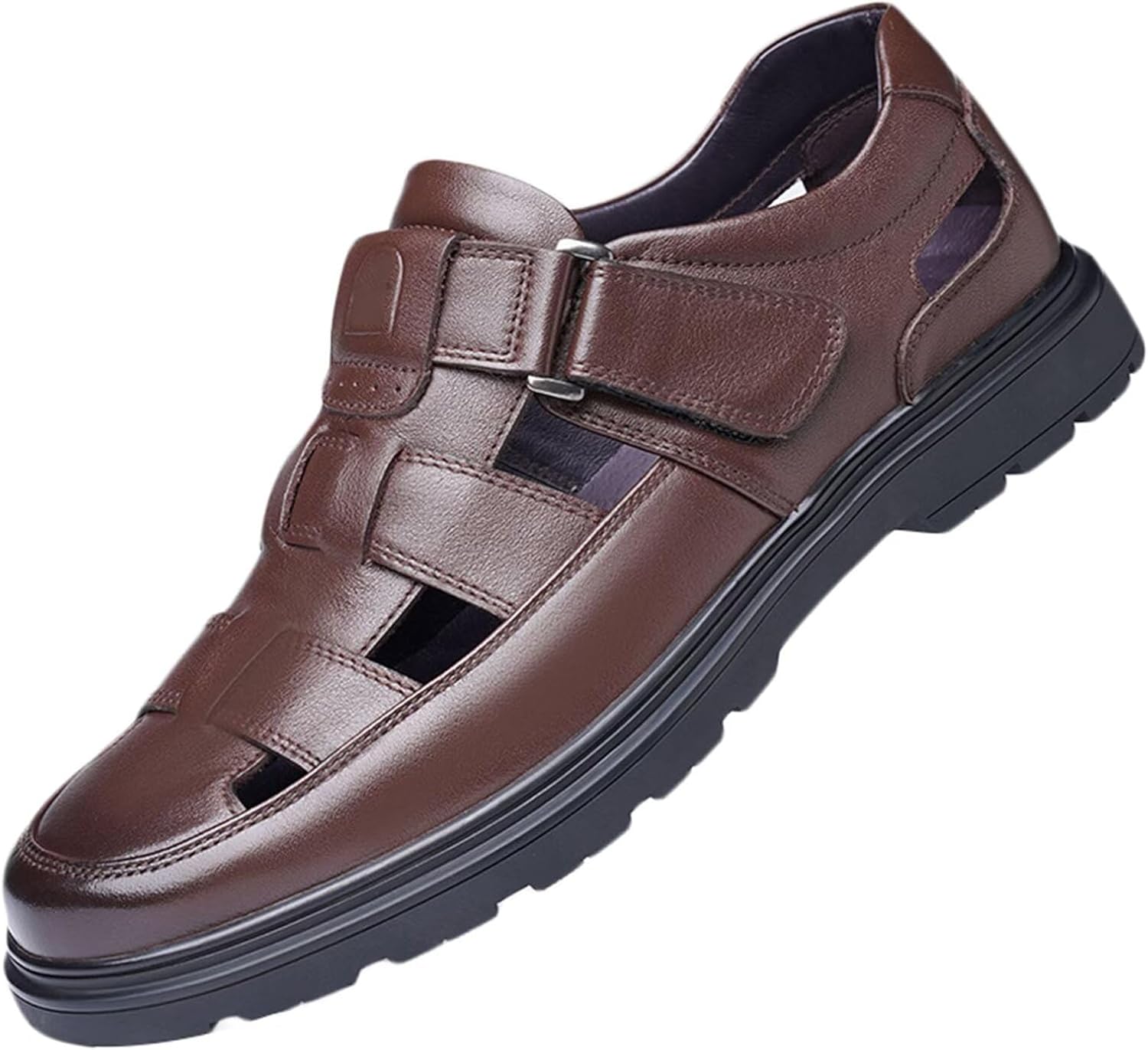 Мужские сандалии HNVAVQ с закрытым носком, кожаные деловые сандалии, пляжные сандалии, сандалии для прогулок и вождения, обувь Fisherman, коричневый
Мужские сандалии HNVAVQ с закрытым носком, кожаные деловые сандалии, пляжные сандалии, сандалии для прогулок и вождения, обувь Fisherman, коричневый