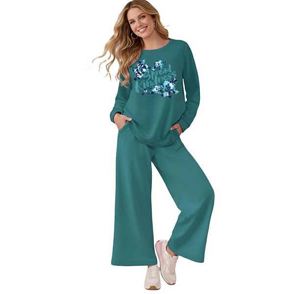 Женский флисовый свитшот с принтом Comfort+ plus size Roaman'S, Teal Kindness
Женский флисовый свитшот с принтом Comfort+ plus size Roaman'S, Teal Kindness