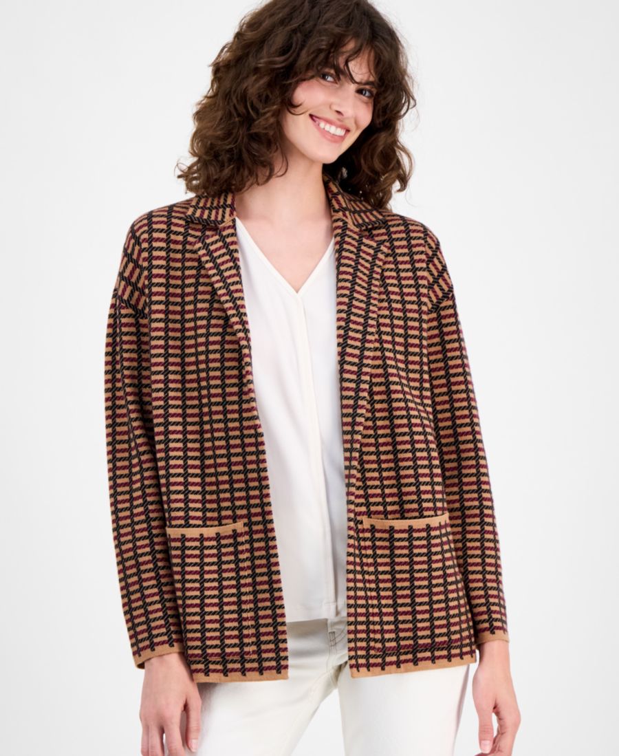 Женский клетчатый жакет с открытой передней частью AK Anne Klein, Vicuna Multi
Женский клетчатый жакет с открытой передней частью AK Anne Klein, Vicuna Multi