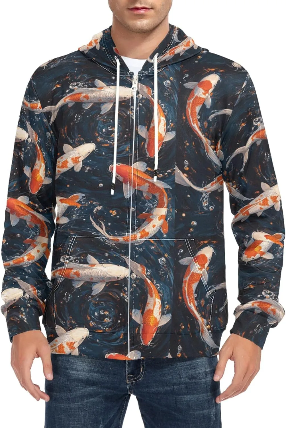 Мужская толстовка с капюшоном на молнии Koi Fish Water Pattern с карманом CUPADA
Мужская толстовка с капюшоном на молнии Koi Fish Water Pattern с карманом CUPADA