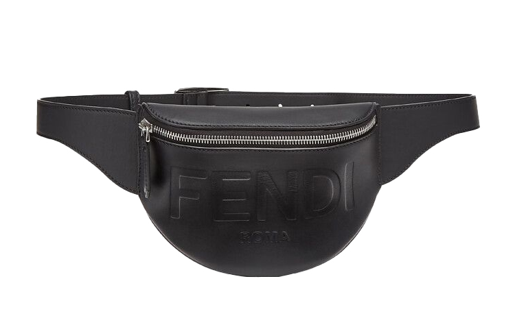 Кожаная поясная сумка через плечо, наплечная сумка, маленькая поясная сумка мужская черная FENDI