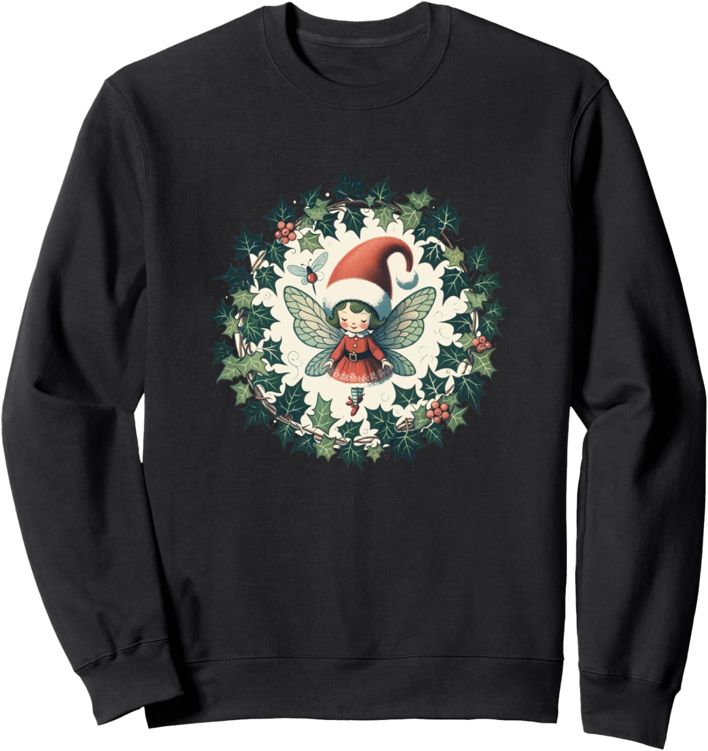 Милая толстовка с рождественским венком из плюща и изображением феи Christmas Fairies Bubb, черный
Милая толстовка с рождественским венком из плюща и изображением феи Christmas Fairies Bubb, черный