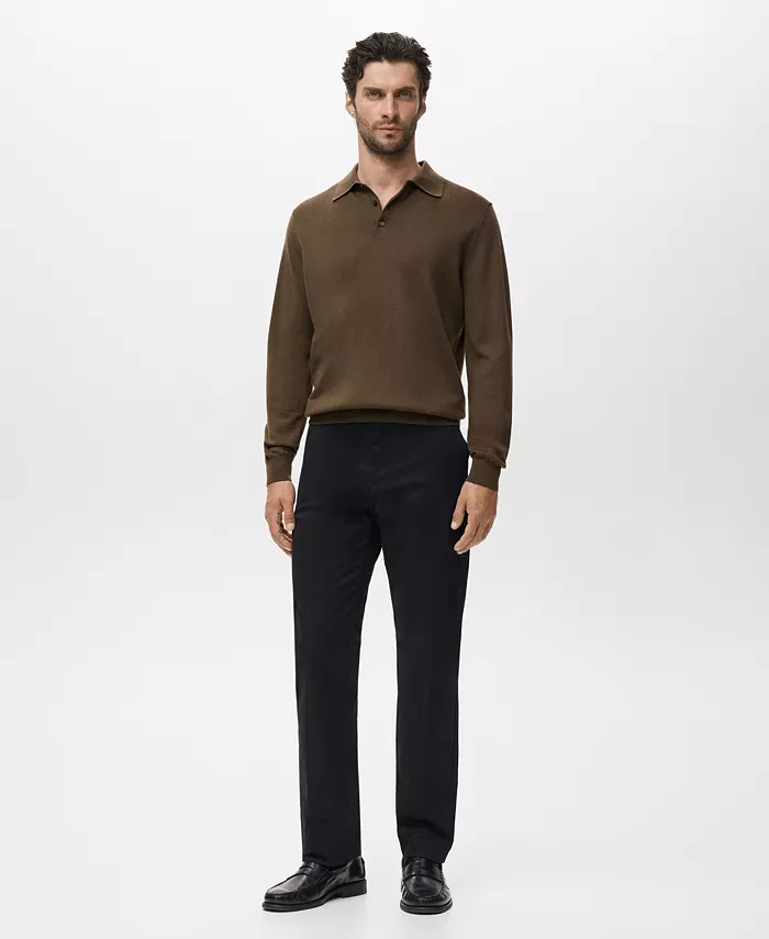 Мужской вязаный поло свитер из шерсти Mango, зеленый
Мужской вязаный поло свитер из шерсти Mango, зеленый