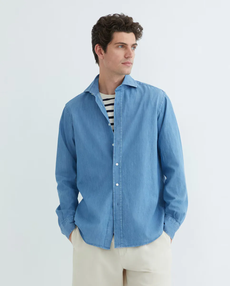 Мужская повседневная джинсовая рубашка с длинными рукавами Mirto, синий
Мужская повседневная джинсовая рубашка с длинными рукавами Mirto, синий