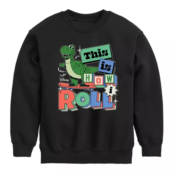 Флисовая толстовка с принтом «История игрушек Рекс» для мальчиков 8-20 лет «Вот как я катаю» Disney / Pixar, черный