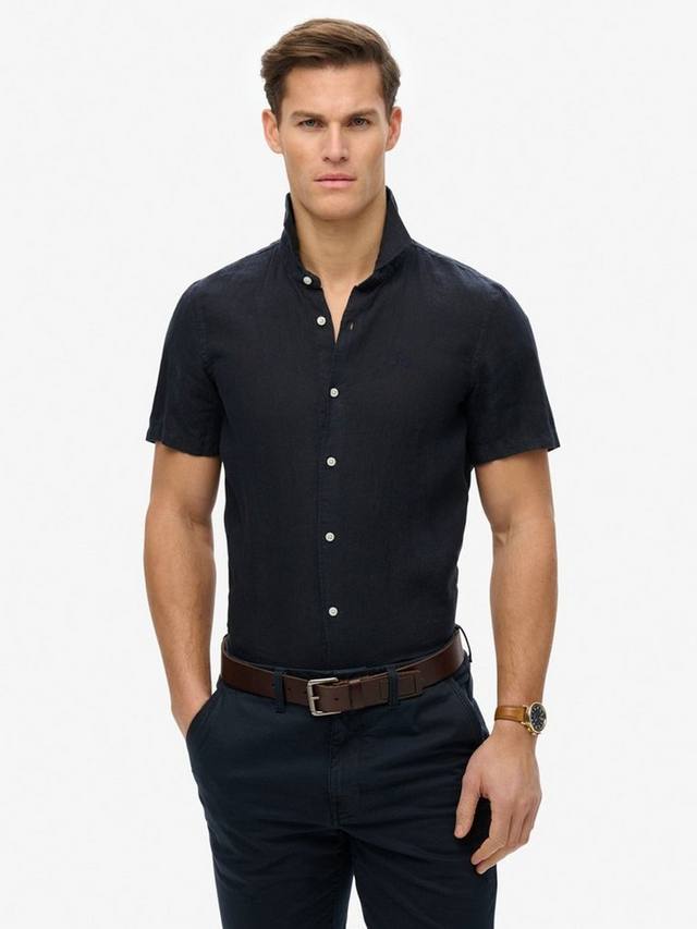 Вышитая льняная рубашка для отпуска Superdry, Navy
Вышитая льняная рубашка для отпуска Superdry, Navy