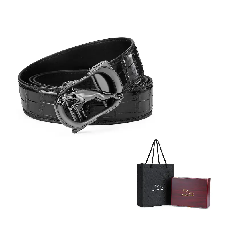 JAGUAR Мужской кожаный ремень с автоматической пряжкой для делового стиля, Black Gunmetal
JAGUAR Мужской кожаный ремень с автоматической пряжкой для делового стиля, Black Gunmetal