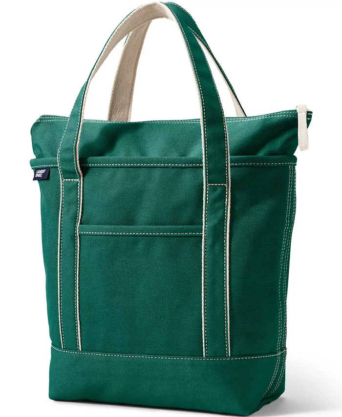 Средняя однотонная холщовая сумка-тоут с 5 карманами на молнии Lands' End, зеленый
Средняя однотонная холщовая сумка-тоут с 5 карманами на молнии Lands' End, зеленый