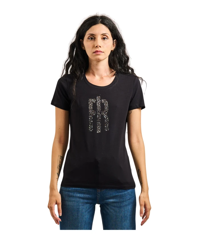 Черная футболка с логотипом, украшенным стразами. Fracomina, черный
Черная футболка с логотипом, украшенным стразами. Fracomina, черный