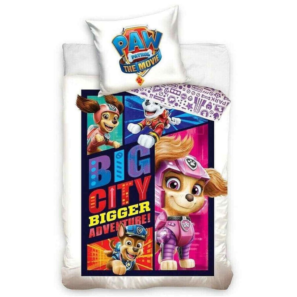 Двустороннее детское постельное белье Paw Patrol The Movie BIG CITY SKYE - 135 x 200 см
Двустороннее детское постельное белье Paw Patrol The Movie BIG CITY SKYE - 135 x 200 см