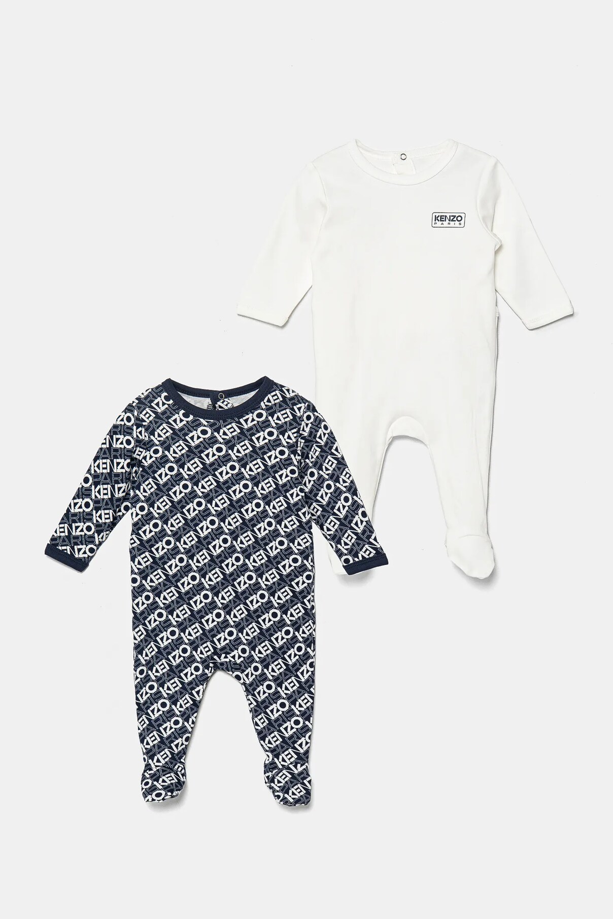 Детские хлопковые комбинезоны, 2 шт. в упаковке Kenzo Kids, белый 
Детские хлопковые комбинезоны, 2 шт. в упаковке Kenzo Kids, белый