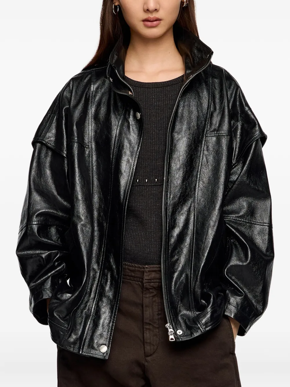 Кожаная куртка на молнии Bimba Y Lola, черный
Кожаная куртка на молнии Bimba Y Lola, черный