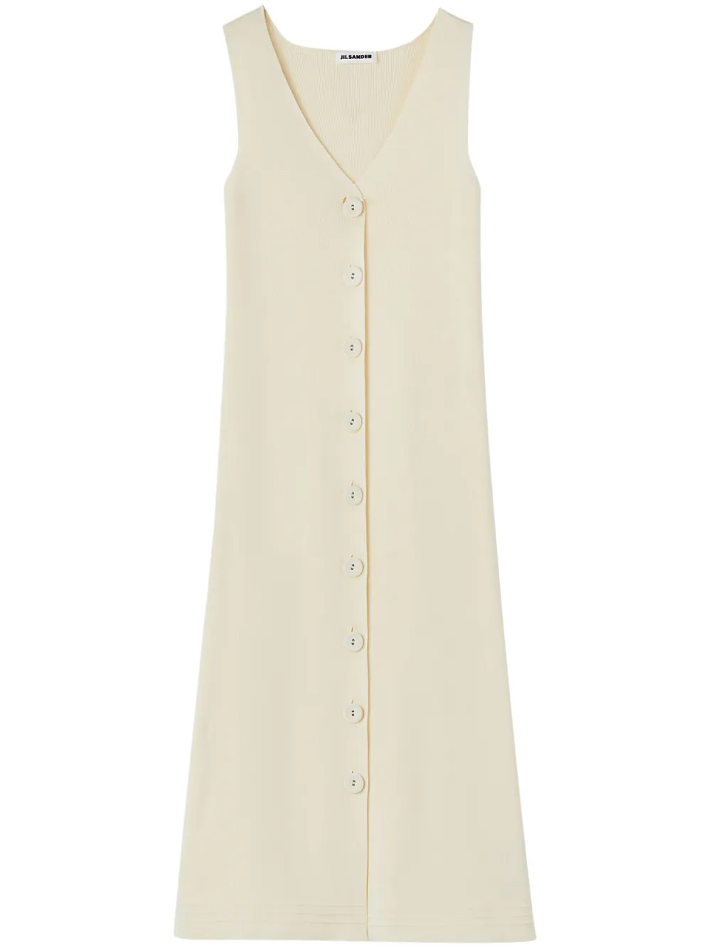 Платье миди в рубчик с V-образным вырезом JIL SANDER, белый
Платье миди в рубчик с V-образным вырезом JIL SANDER, белый